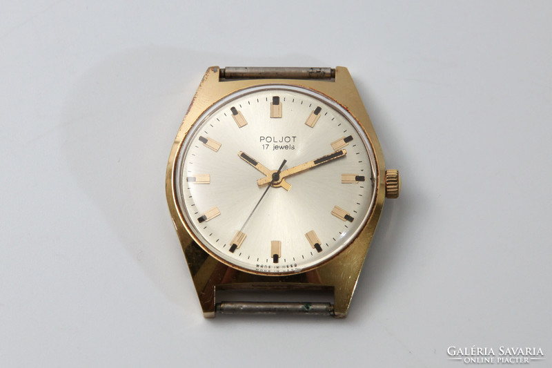 1973. Limited Edition! Gold-plated poljot wristwatch 34mm | Moscow World Congress of Peacekeepers men's watch