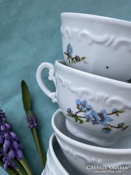 Zsolnay porcelain, tea cup with blue peach blossom pattern