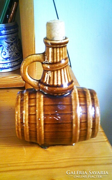 Old ceramic serving jug, small wine barrel