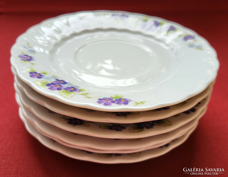 6pcs eschenbach bavaria German porcelain saucer small plate plate package blue violet flower violet