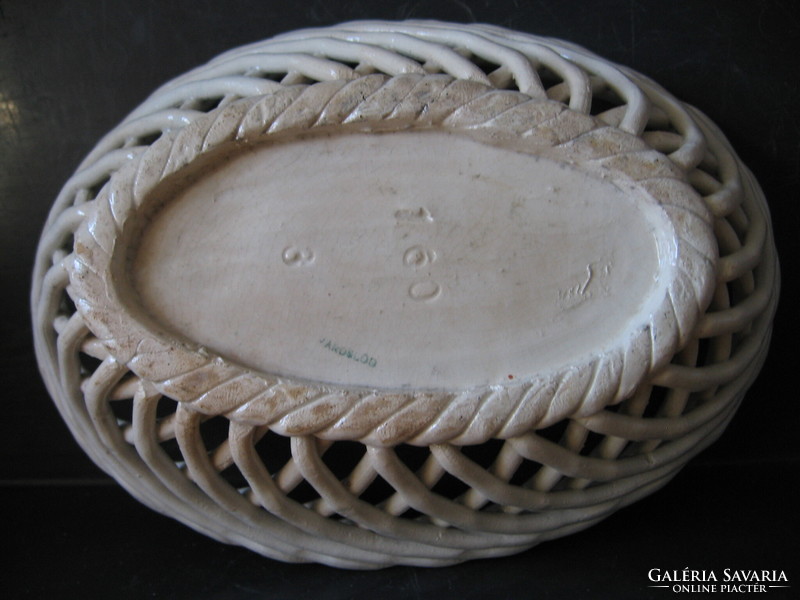 Antique városlód openwork ceramic basket, bowl
