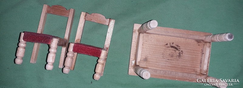 Mára antik nyugatnémet fa játék bababútor 12 - 14 cm -es babákhoz EGYBEN a képek szerint