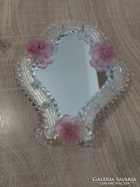 231T. Beautiful Venetian handmade Murano table mirror from the 1950s