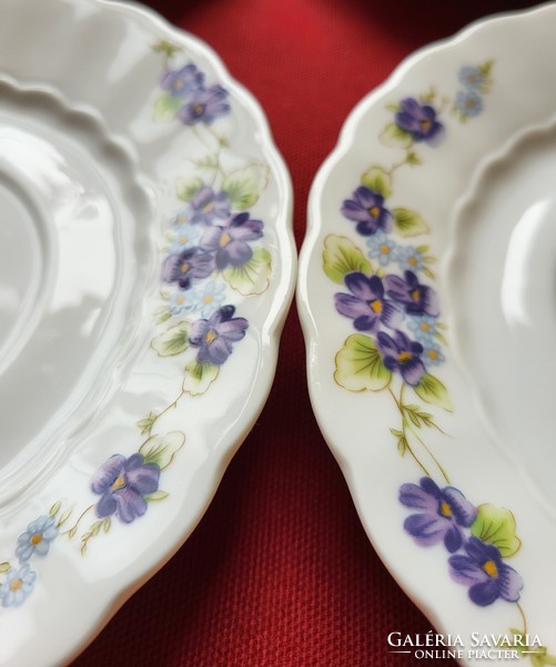 6db Eschenbach Bavaria német porcelán csészealj kistányér tányér csomag kék ibolya virág ibolyás