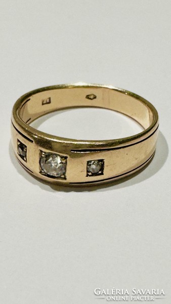 Art deco antique (1921) 14k gold 0.09 ct diamond ring