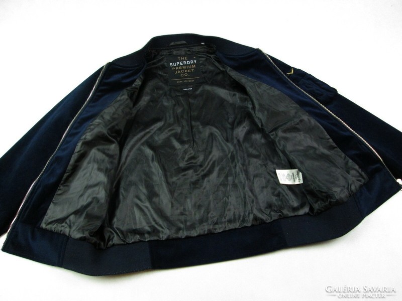 Original superdry premium (l) women's transitional elegant micro velvet small jacket