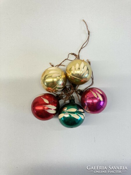 Old glass Christmas tree decoration small-sized mini ball decoration painted