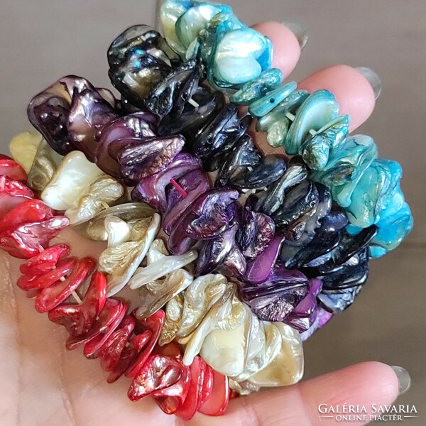 5 adult-sized seashell rubber bracelets in one