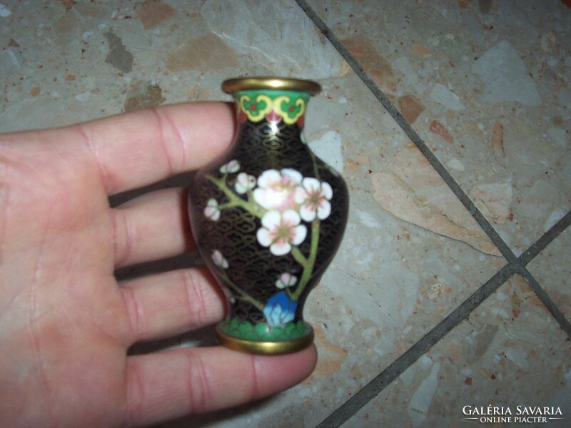 Fire enamel mini oriental vase