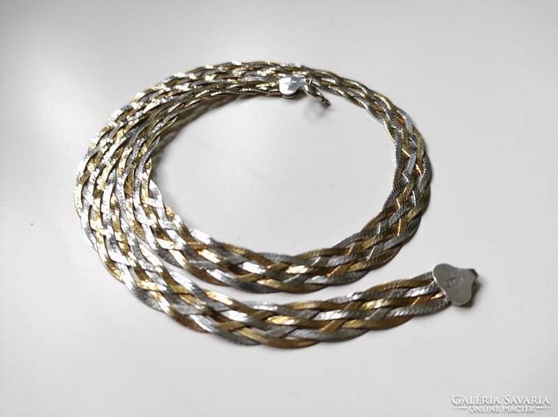 Silver braided snake necklaces