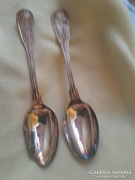 Pair of silver-plated spoons