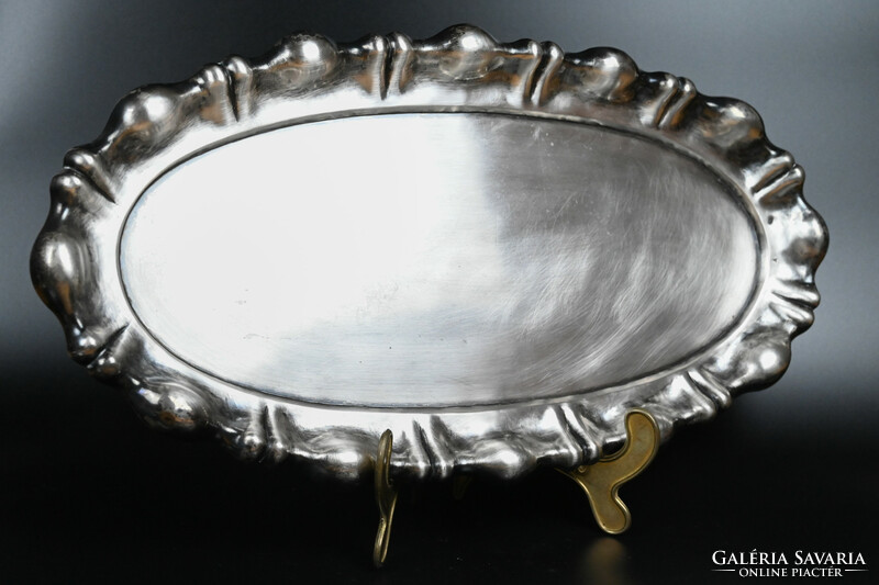 Beautiful, showy blistered silver tray, with Diana mark, 485g