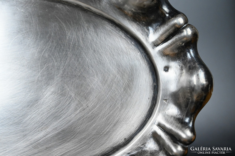 Beautiful, showy blistered silver tray, with Diana mark, 485g