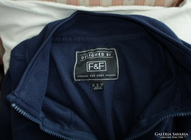 Férfi cipzáros polár felső, sötétkék pulóver (F&F, XL)