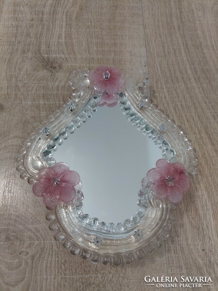231T. Beautiful Venetian handmade Murano table mirror from the 1950s