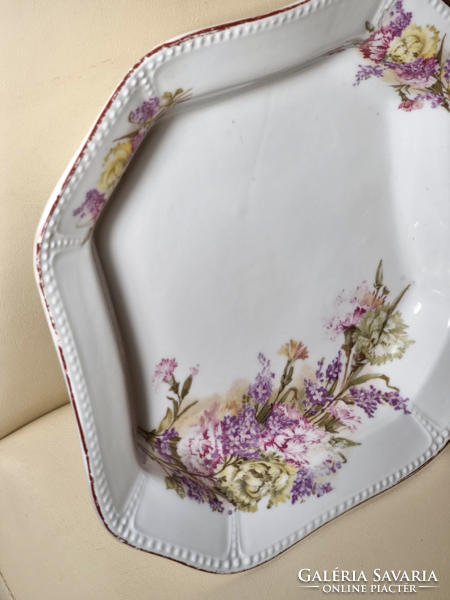 Old 8-angled, beautiful organza porcelain bowl/plate