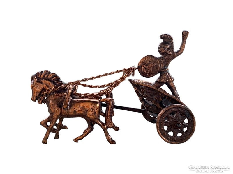 Roman chariot solid copper statue 1.2 kg. From the 70s