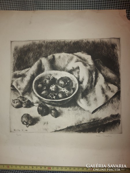 Theresa Kiss etching, still life