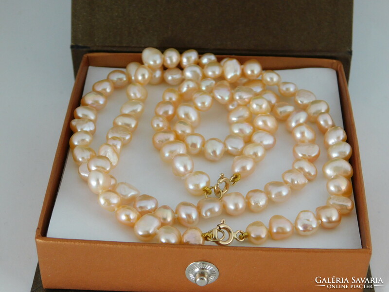 Baroque pearl necklace and bracelet set 14k gold