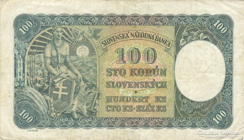 100 Koruna 1940 Slovakia i. Edition 1.