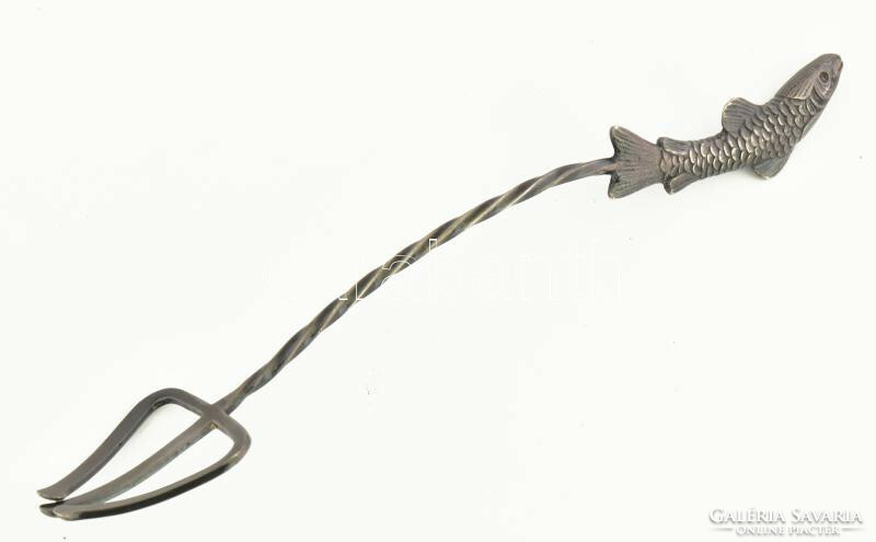 Fish figure silver-plated, antique caviar or sardine spoon - grocery store/shopping store decoration