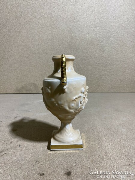 Német, Von Schierholz Puttó,Angyal Mintás Porcelán Váza 20 cm.2275