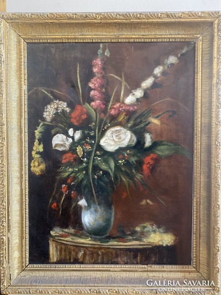 Virágcsendélet olaj-vászon festmény 60x80