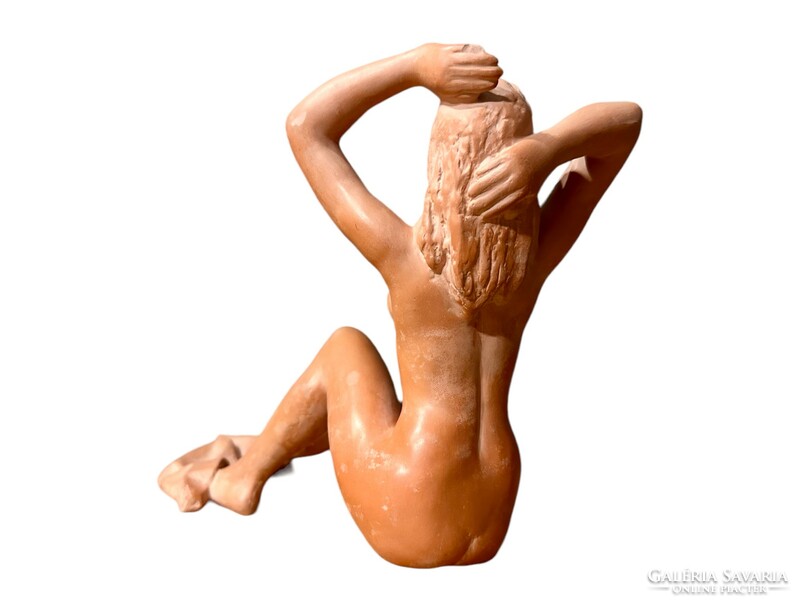 Gallery terracotta nude statue (2.) by sculptor Gyula Nyírő (1924-2005)