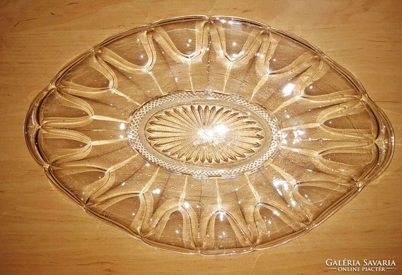 Antik üveg kínáló, asztalközép 27*42,5 cm (6p)