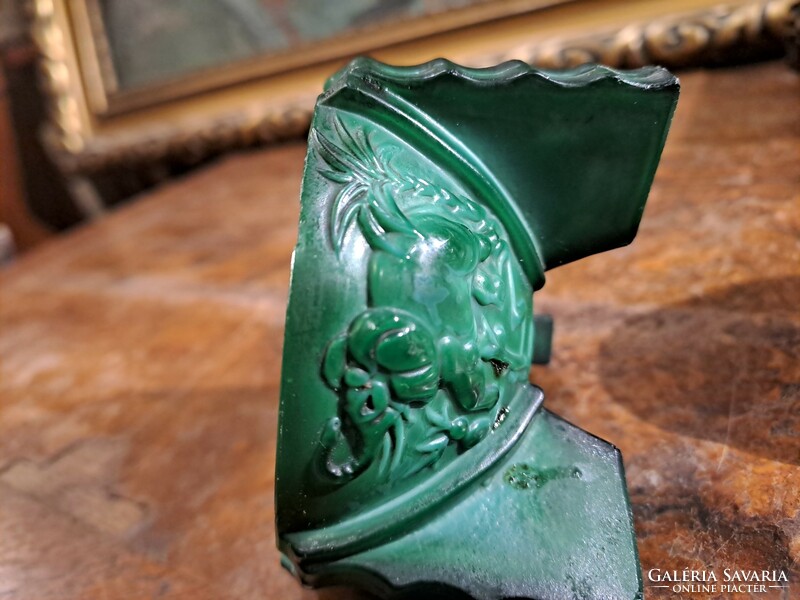 Retro malachite glass elephant ashtray