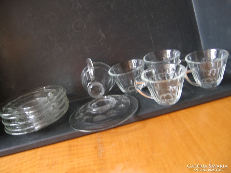 Art deco glass mocha sets 5 pieces in one
