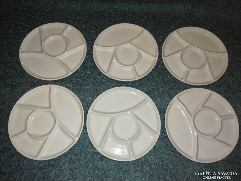 Divided porcelain plate set, 6 pieces in one, dia. 22.5 cm (a8)