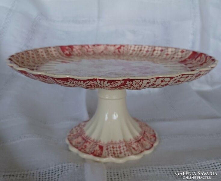 Antique Copeland Kew English earthenware pedestal fruit bowl, cake plate