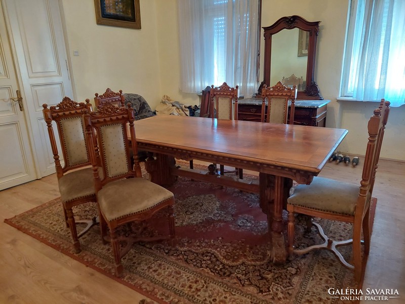 Tin German table with 6 chairs