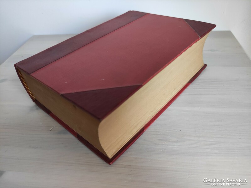 László Országh: English-Hungarian handbook 1957. Illustrated book in red leather binding in excellent condition