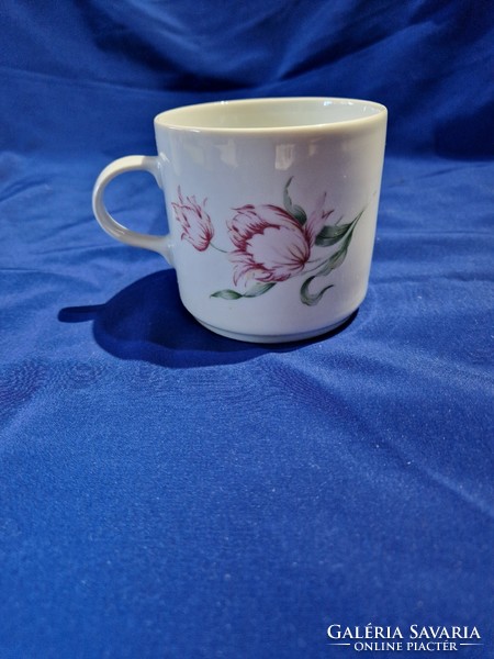 Retro Great Plains porcelain mug with a tulip pattern