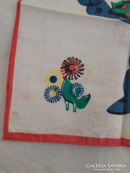 Gyermek, textil zsebkendők - a 70 - es évekből/ 2 db