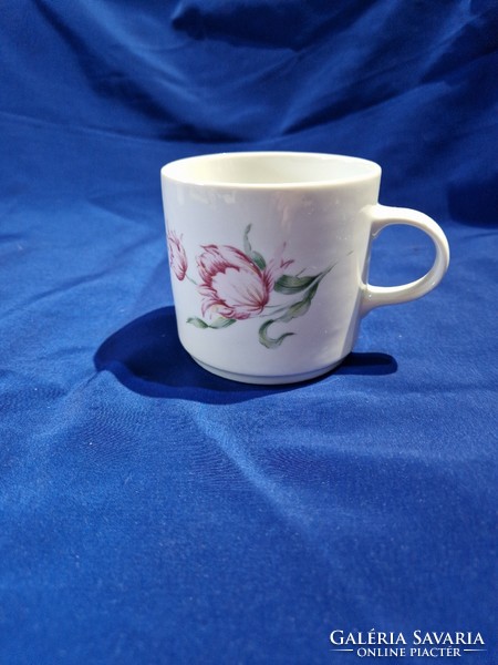 Retro Great Plains porcelain mug with a tulip pattern