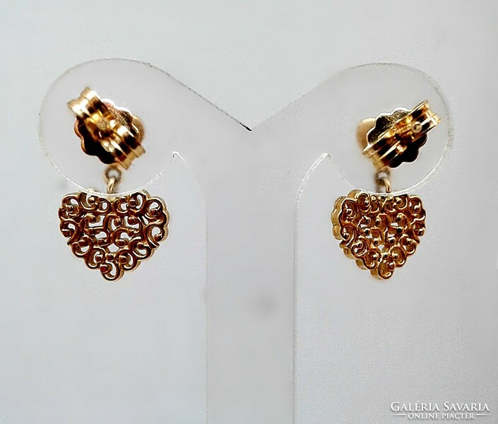 Gold heart earrings (zal-au121339)