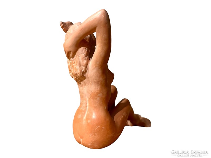 Gallery terracotta nude statue (2.) by sculptor Gyula Nyírő (1924-2005)