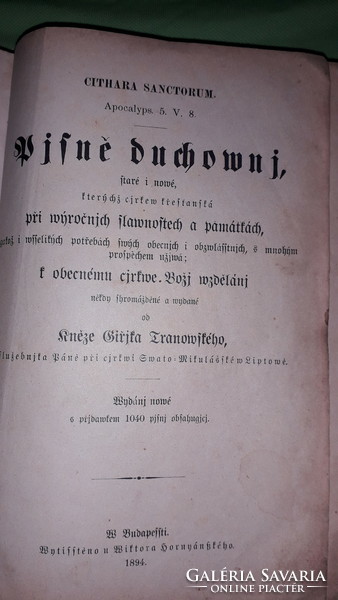 1894. Antique Gothic letter cithara sanctorum pisné ducownj 