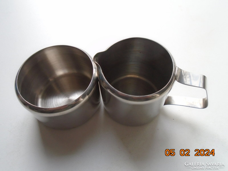 Brand new stainless steel milk pourer and sugar holder with label
