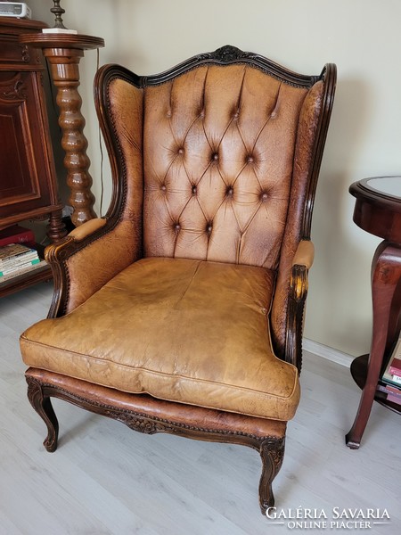 Chesterfield leather armchair 2 pcs