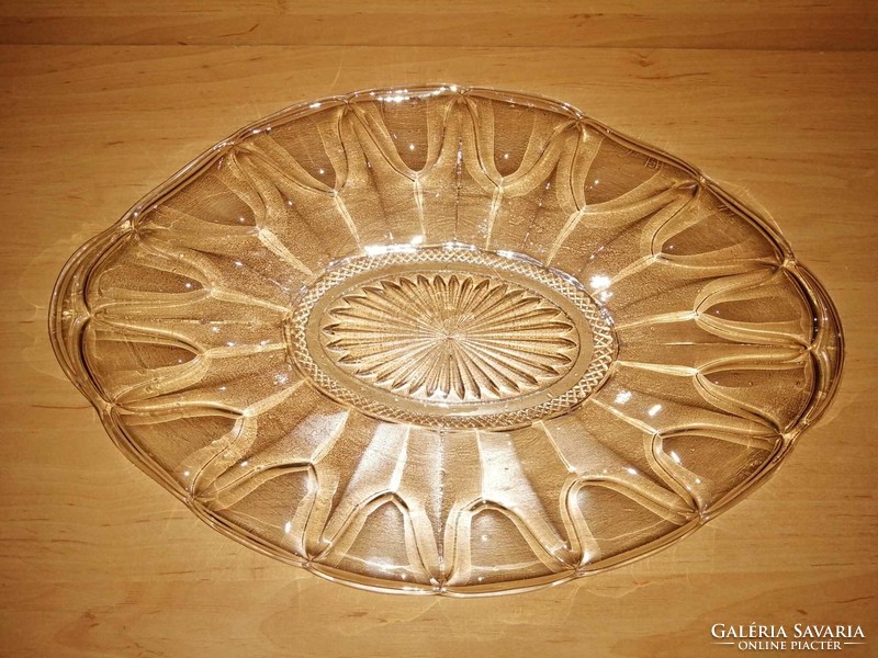 Antik üveg kínáló, asztalközép 27*42,5 cm (6p)