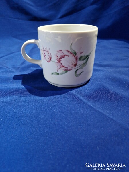 Retro Great Plains porcelain mug with a tulip pattern