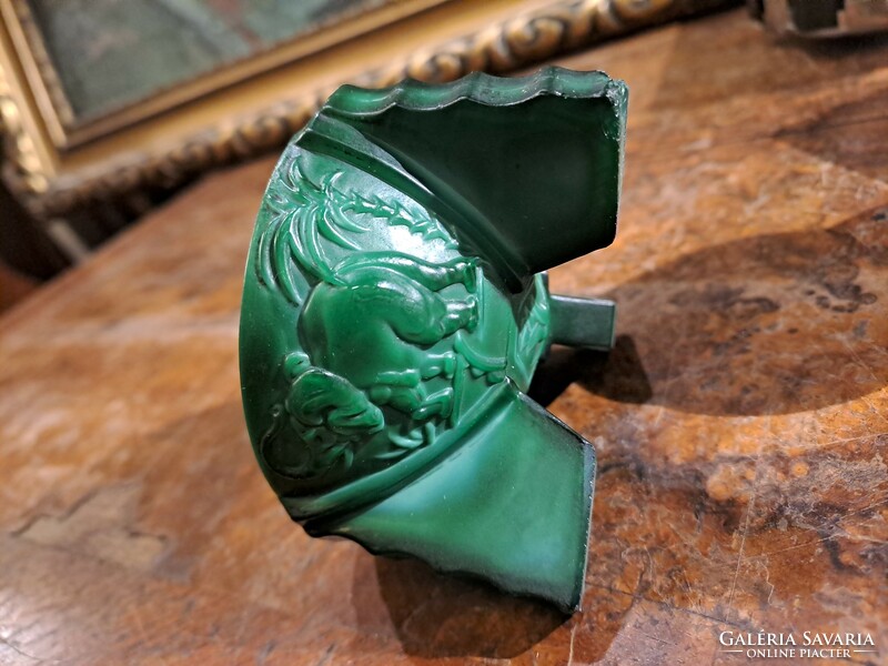 Retro malachite glass elephant ashtray