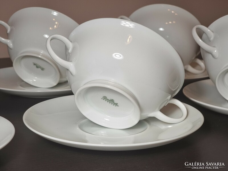 Rosenthal German bone-white porcelain, 6-person soup set, with bottom, around the middle of the 20th century