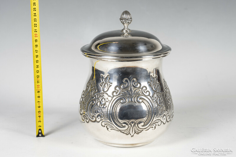 Silver vase with lid