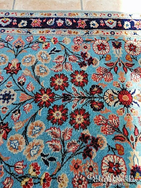 Kék, iráni abrash kézi , szőnyeg különlegesség! 90 x 200 cm