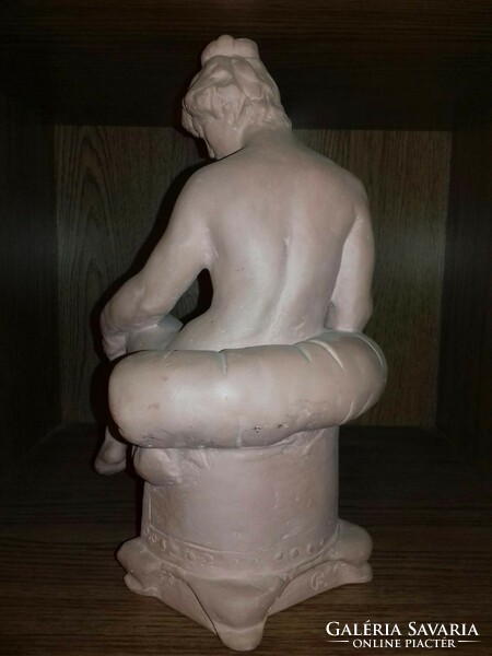 Large rare young black gauze terracotta nude - flawless, marked